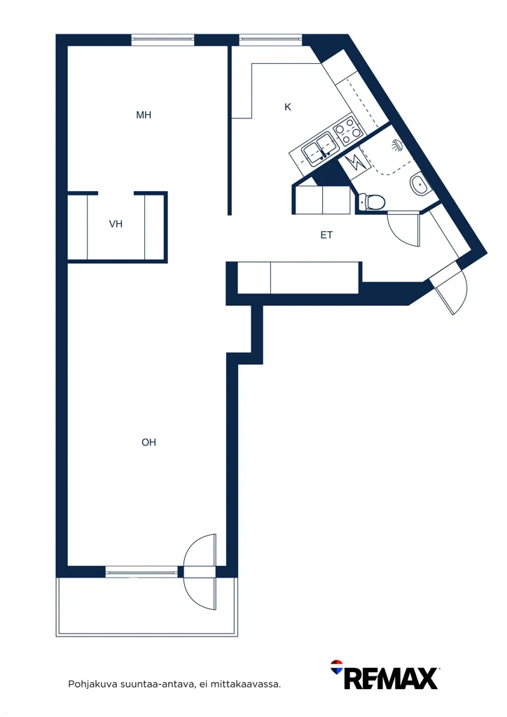 Plan - Bright Apartment with Balcony in Central Lahti