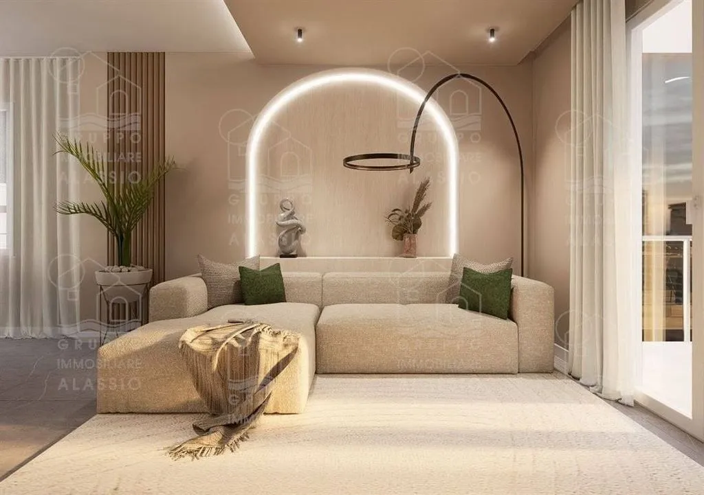 Living Room - Luxury Penthouse with Terraces in Alassio