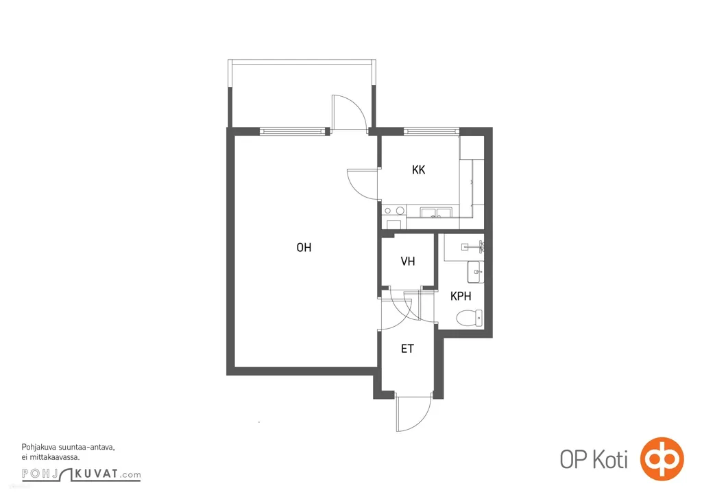 Floor Plan - Apartment with Balcony in Kupittaa, Turku