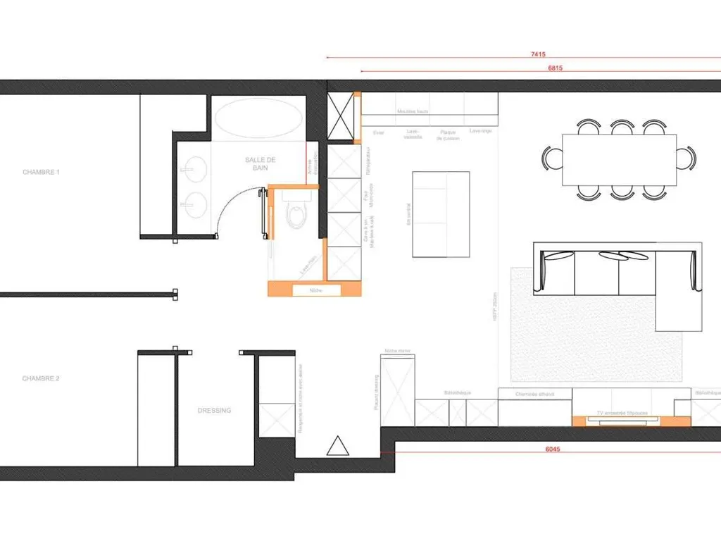 Planimetria - Apartment with Park View in Levallois-Perret