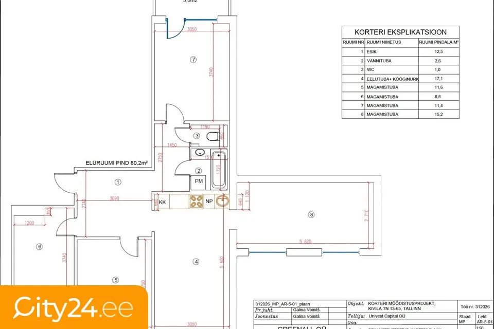Plan - Renovated Five-Room Flat in Lasnamäe