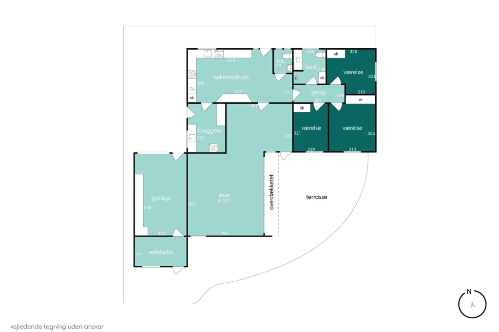 Floor Plan - Fenced Villa with Garden in Vildbjerg