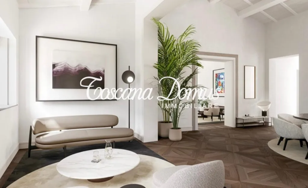 Living Room - Luxury Apartment with Private Garden in Florence
