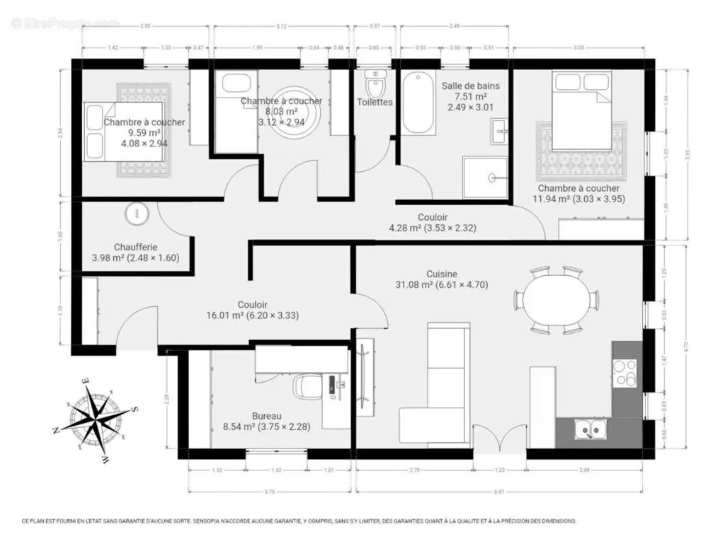 Plan - Maison 5 pièces à Le Bugue