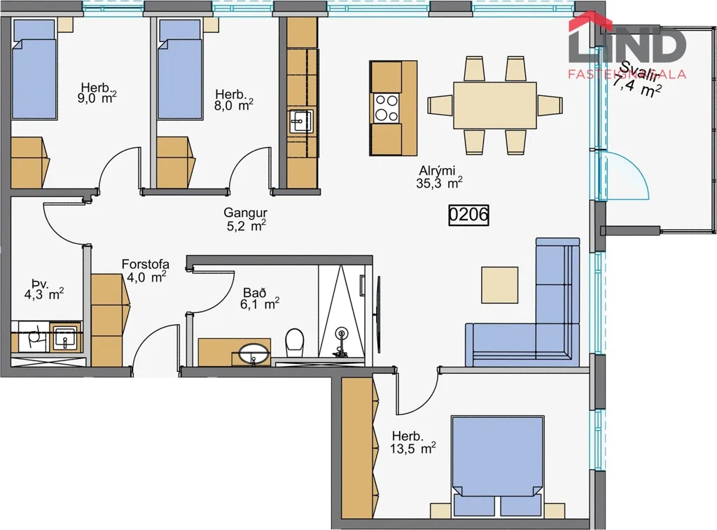Appartement 4 pièces à Hafnarfjörður