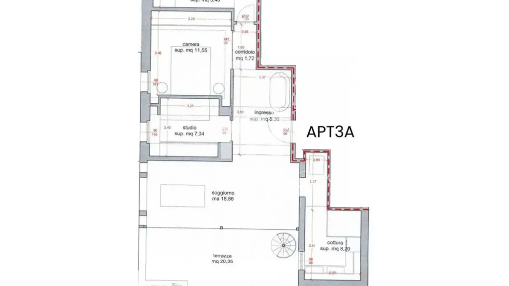 Plan - Rusticated Apartment with Rooftop in Termoli