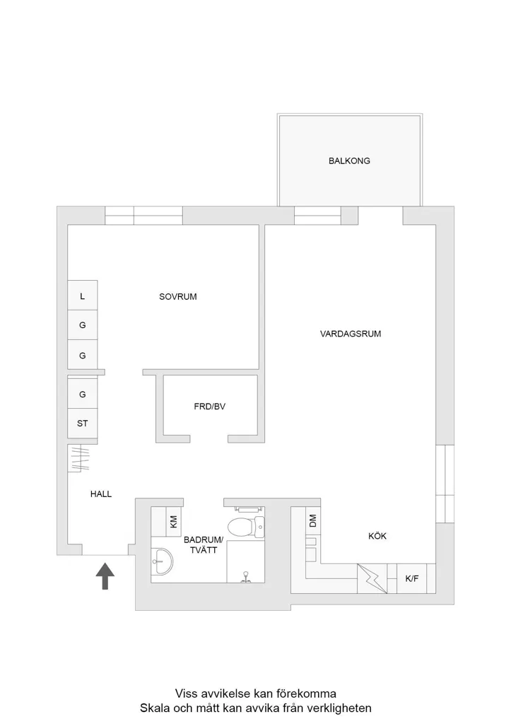 Plan - Bright Two-Bedroom with Balcony in Åkersberg