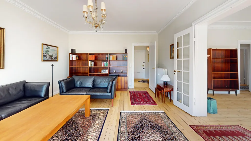 Séjour - Apartment with French Balcony in Hellerup