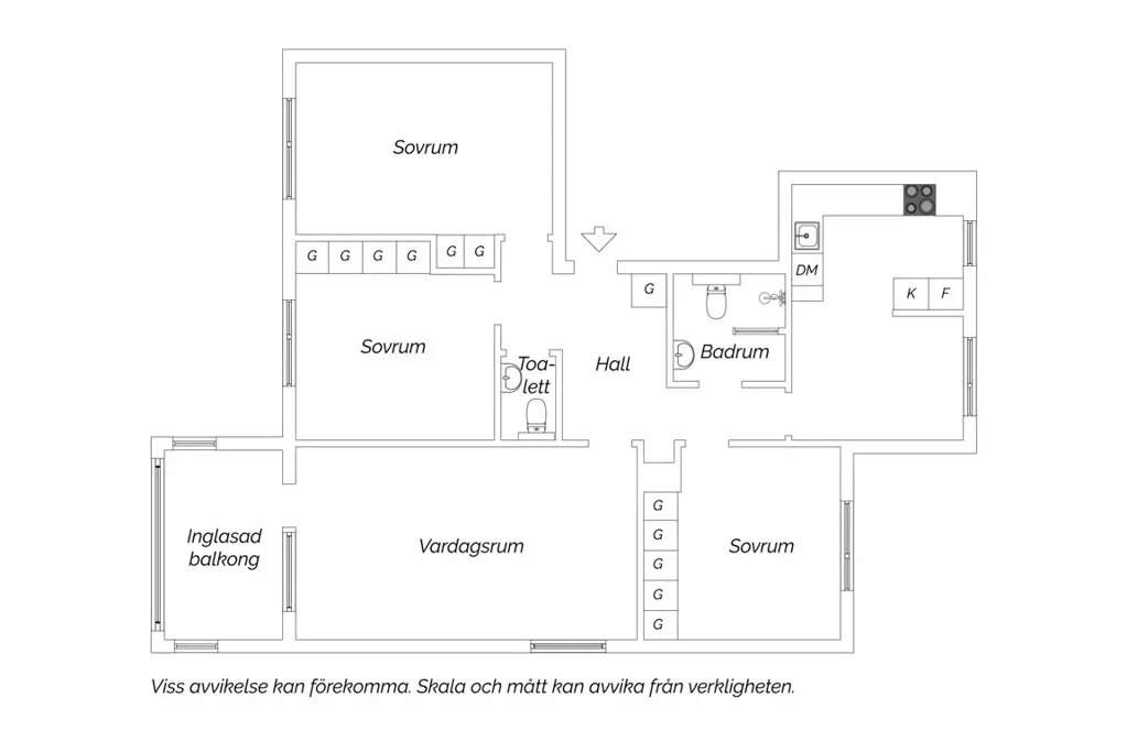 Plan - Spacious Apartment with French Balcony in Blombacka