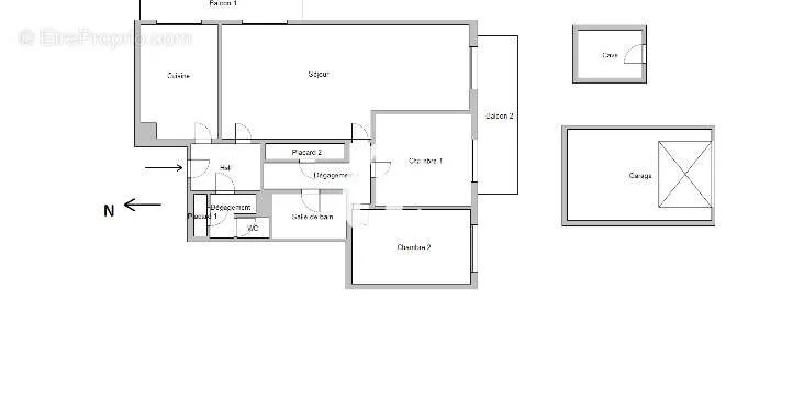 Floor Plan - 4-room apartment in Saint-Etienne
