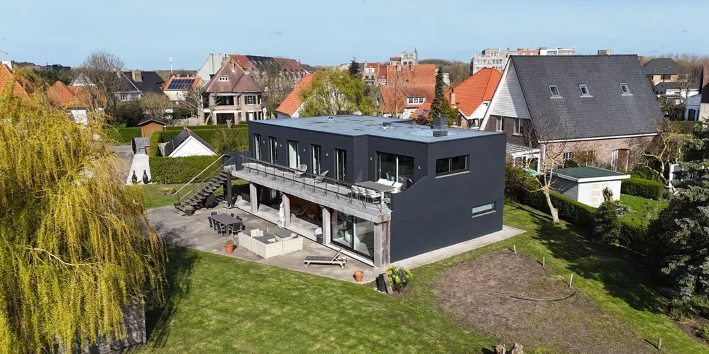 Vue aérienne - Maison avec Grand Jardin à Bredene, Proche de la Mer