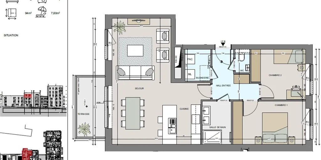 Plan - Appartement avec Terrasse dans le Centre de Namur