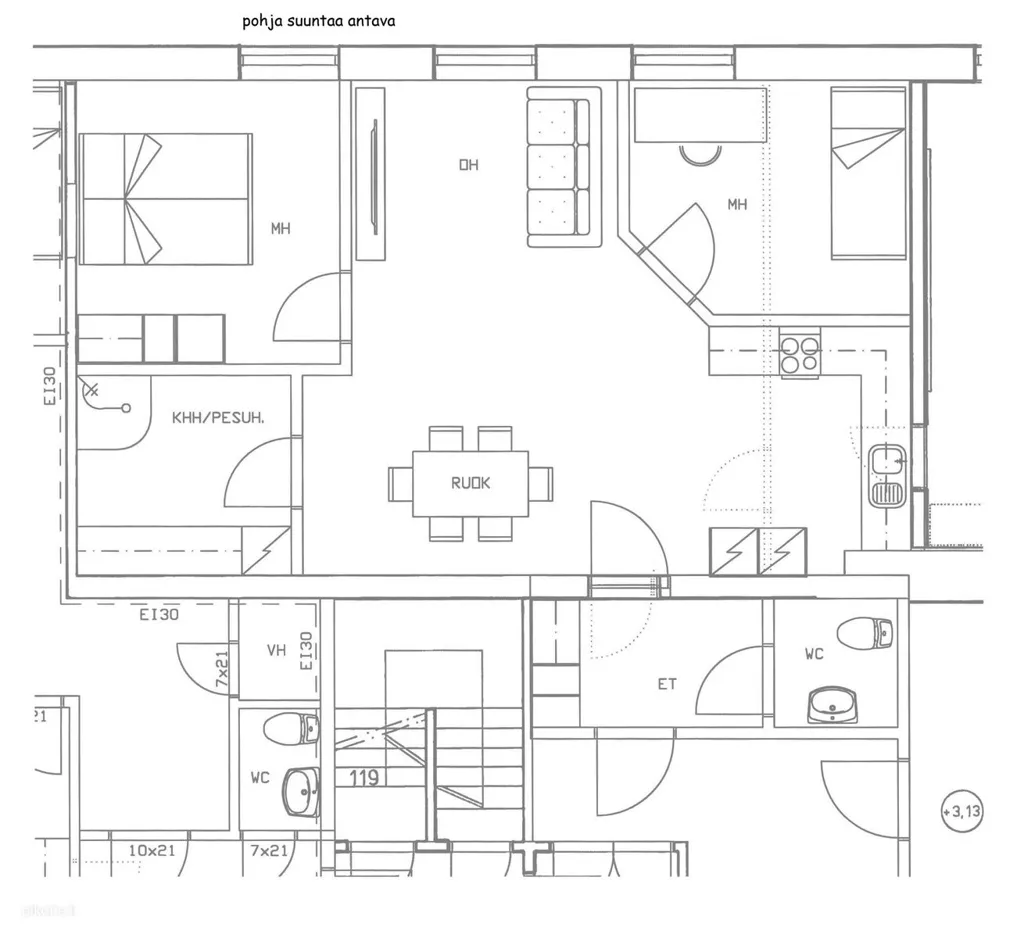 Planimetria - Converted Schoolhouse with Sauna in Laukaa
