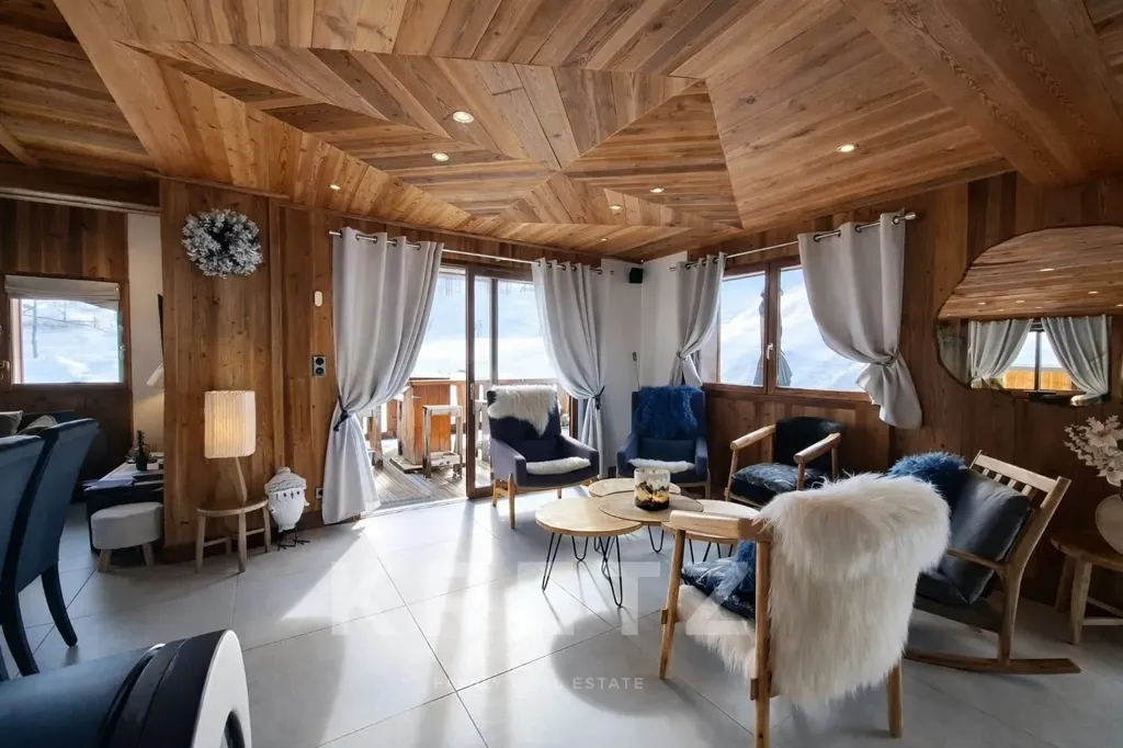 Séjour - Chalet neuf avec accès direct aux pistes à Les Sybelles