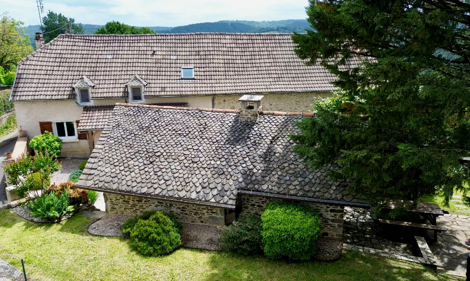 Aerial - Renovated Longère with South View near Brive