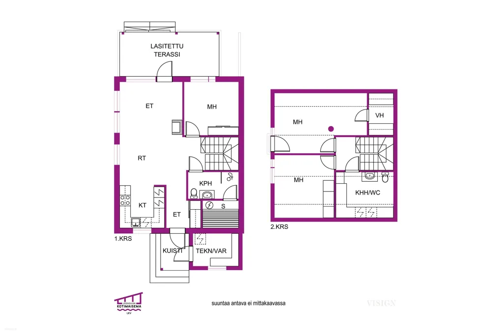Plan - Two-Storey Apartment with Sauna in Joensuu
