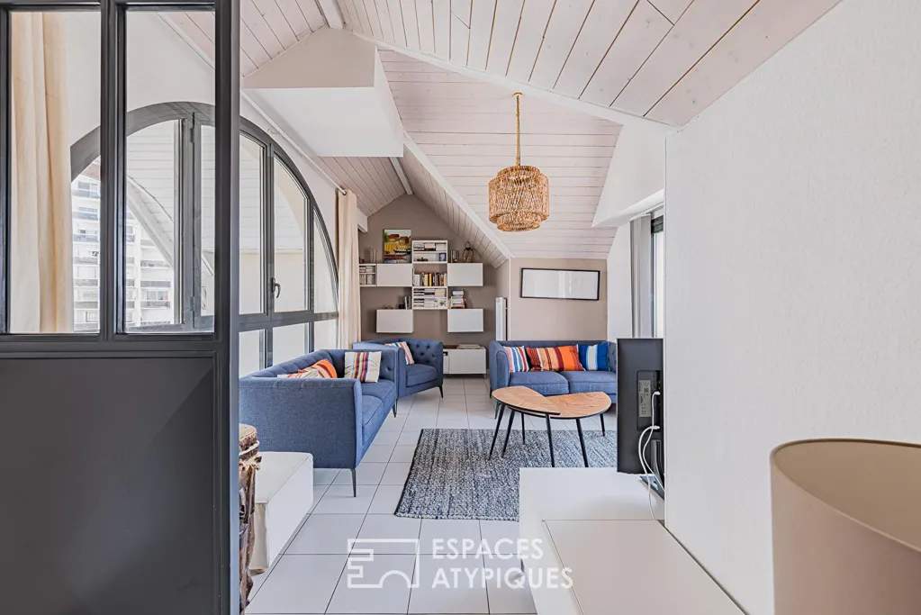 Séjour - Duplex avec Terrasse au Dernier Étage à l’Aiguillon
