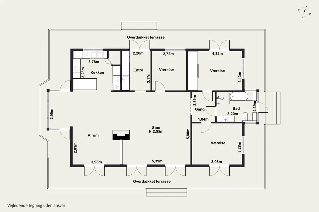 Floor Plan - Bjelkecottage with Nature View in Jerup