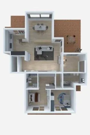 Planimetria - Rear-Facing Apartment with Terraces in Malgrate