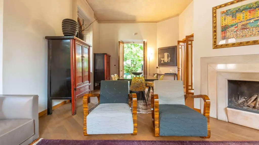 Living Room - 1920s Villa with Garden in Vigevano Centre