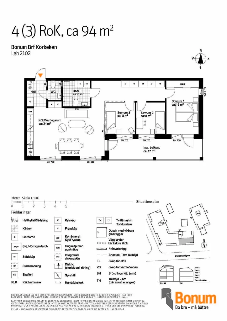 Apartment with Large Balcony in Linköping