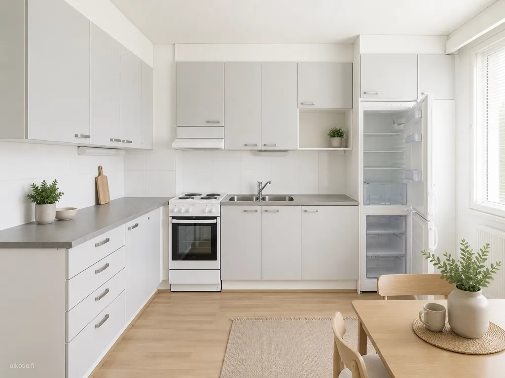 Cuisine - Bright Apartment with Balcony in Noormarkku