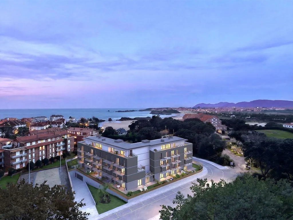 Vue aérienne - New Apartment with Pool in Isla, Cantabria
