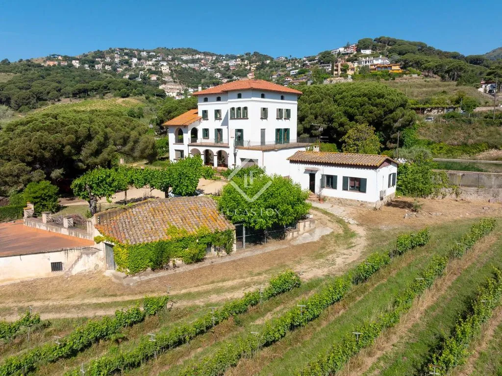 Vue aérienne - Historic Country House with Vineyards in Alella