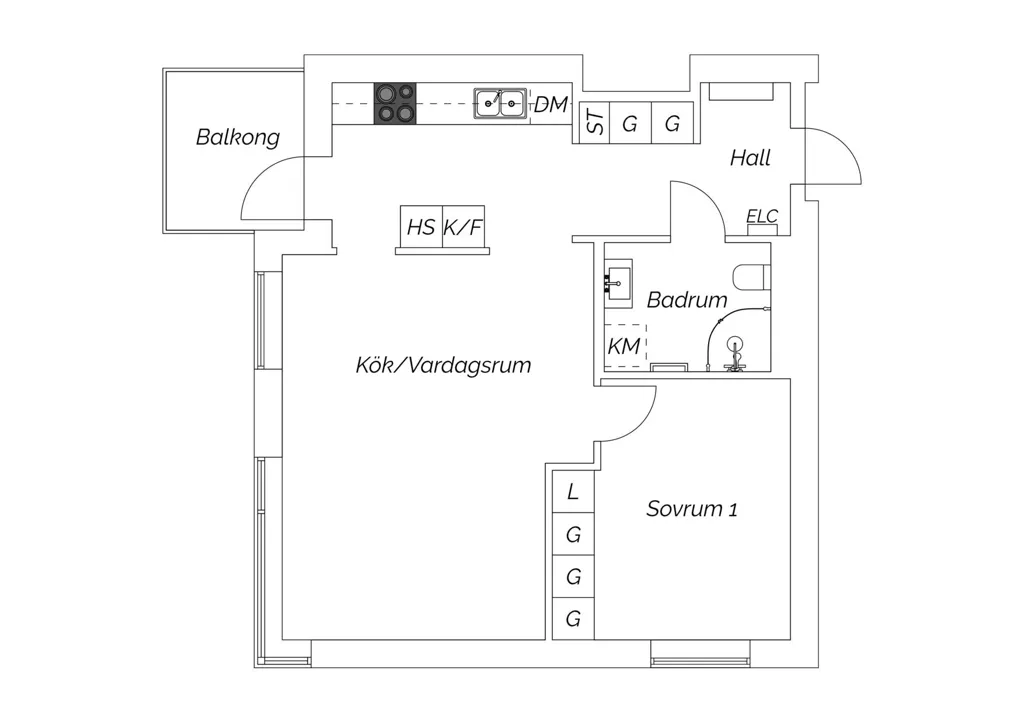 Planimetria - Modern Flat with West-Facing Balcony in Majorna