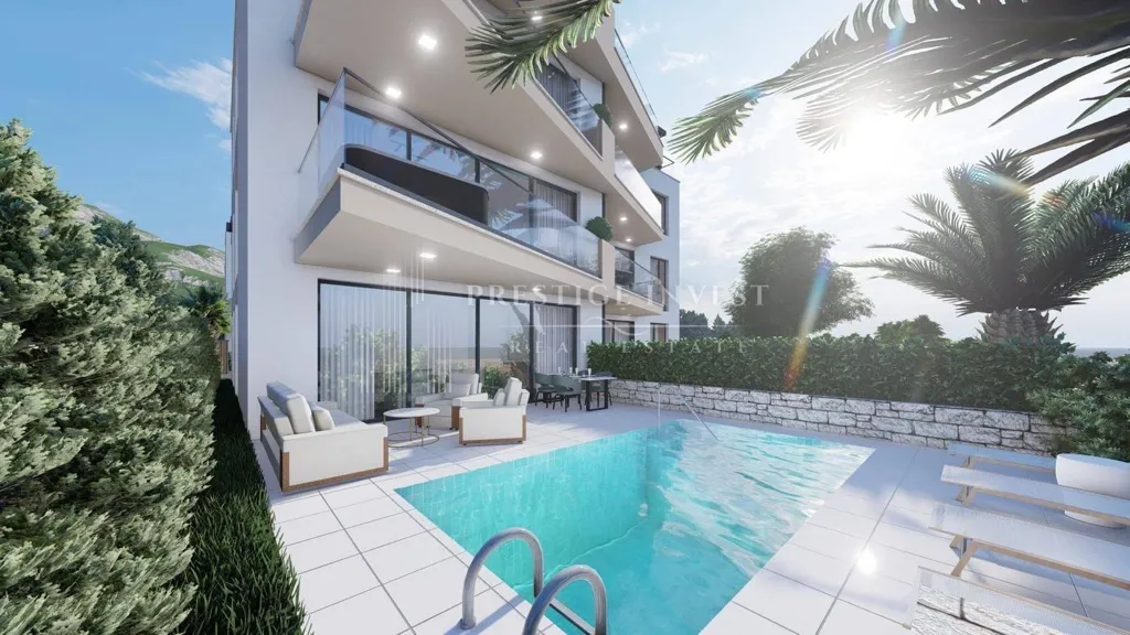Pool - Modern Apartment with Sea View in Sukošan