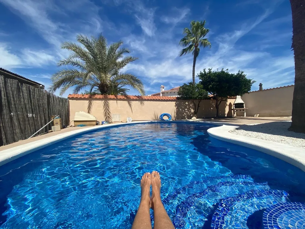 Pool - Chalet with Pool and Sea View in El Chaparral