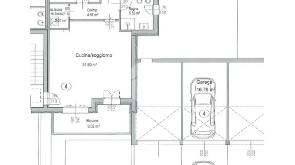 Plan - Trilocale with Terrace in Gussago