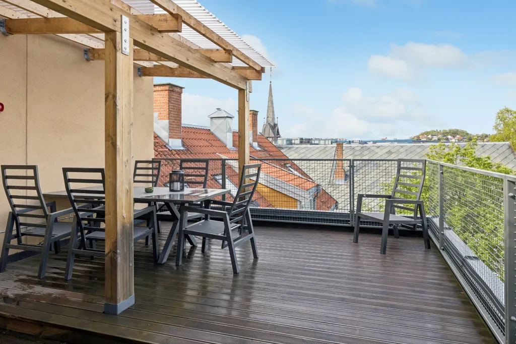 Terrasse - Modern 2-Bedroom Flat with Lift in Trondheim