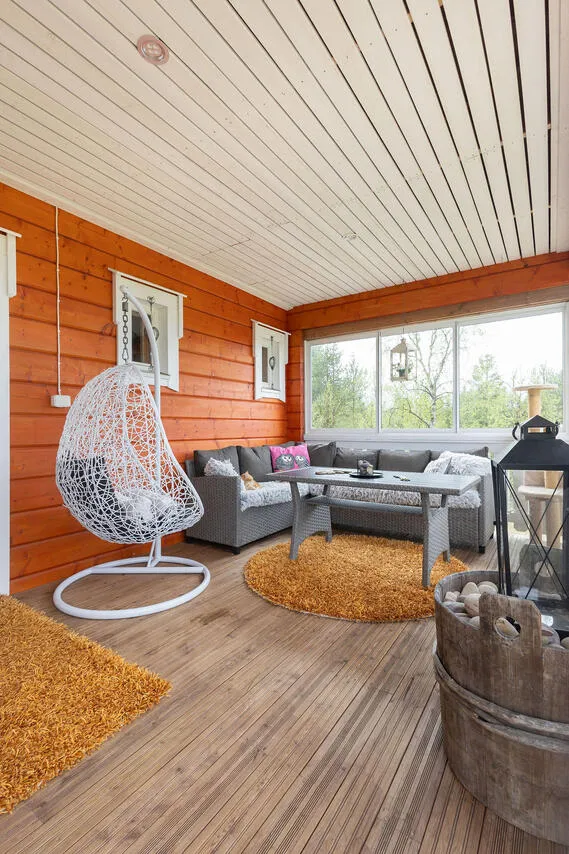 Terrasse - Modern Log Cabin with Sauna in Inarijoki