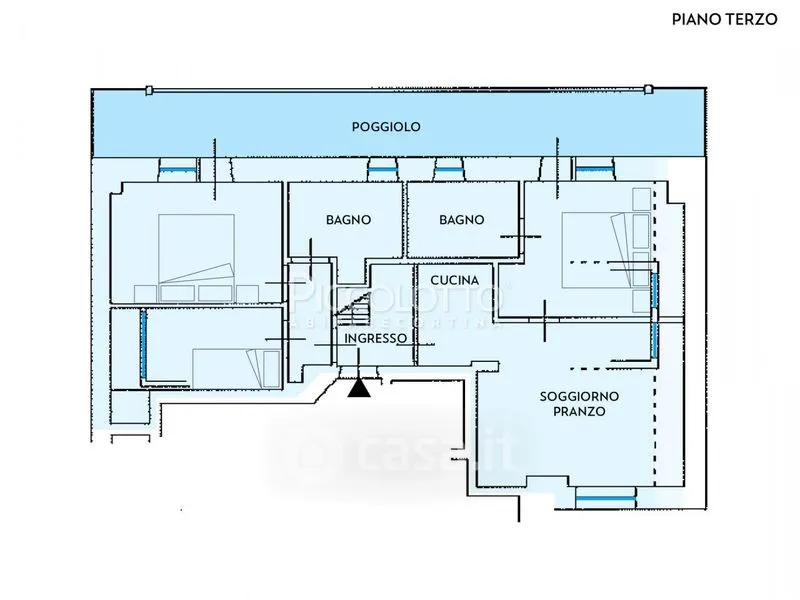 Plaan - Bright Penthouse with Garage in Cortina d'Ampezzo