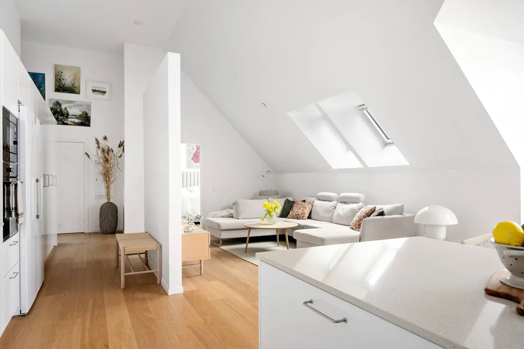 Séjour - Modern Penthouse with Balconies in Halmstad