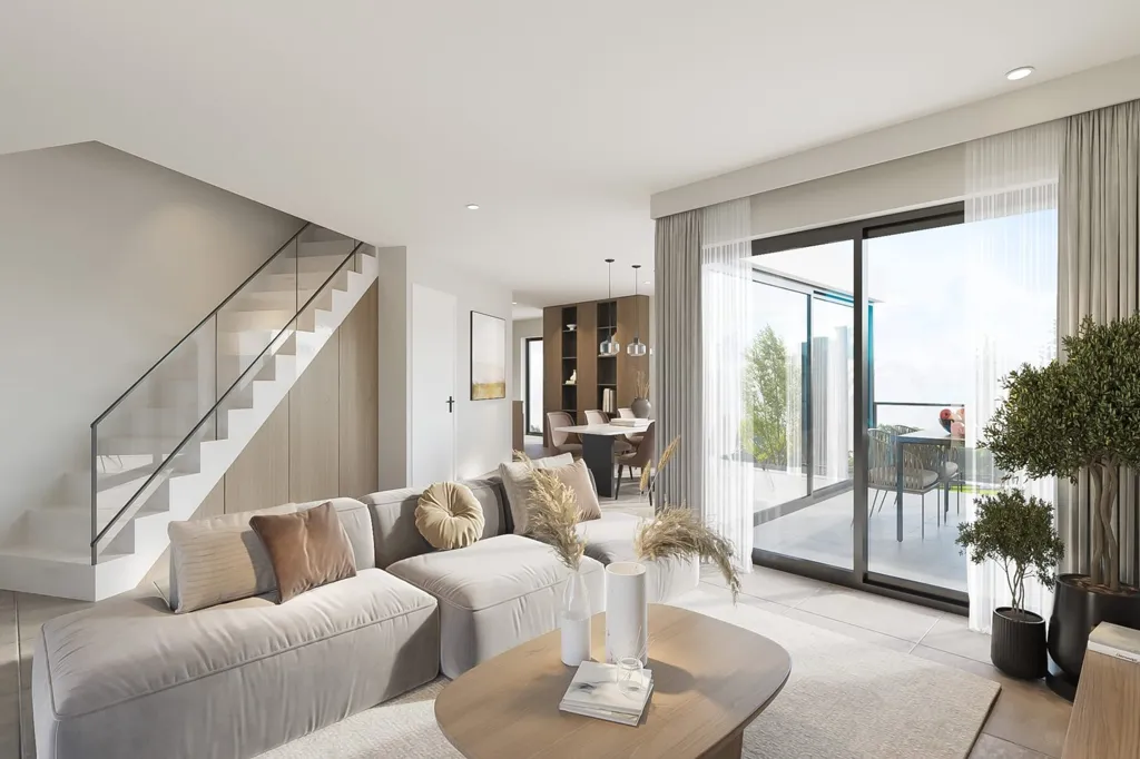 Séjour - Triplex avec 2 Terrasses et Geothermie à Genk