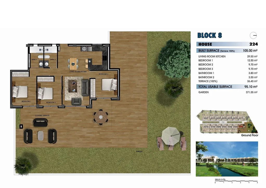 Plan - Golf-Adjacent Apartments with Pool in Los Alcázares