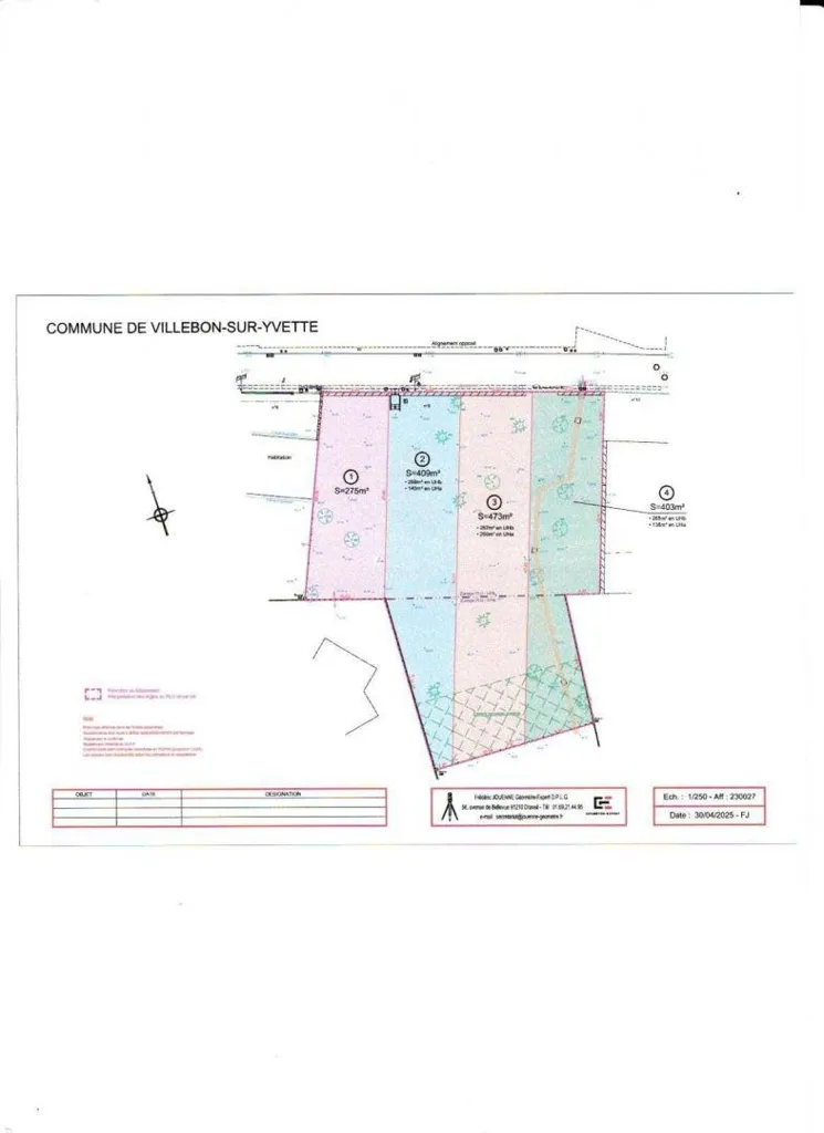 Plan - Terrain Constructible à Villebon-sur-Yvette