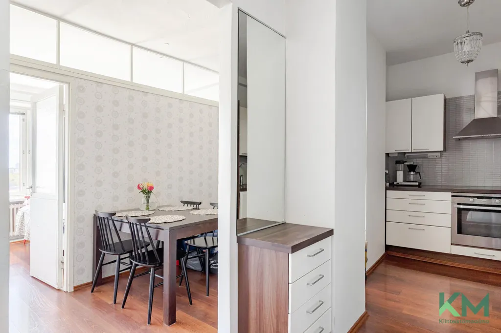 Kitchen - Upper Floor Apartment with Park View in Töölö