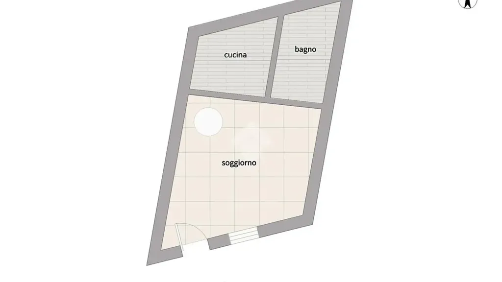 Plan - Rustic Trilocale with Terrace in Palermo