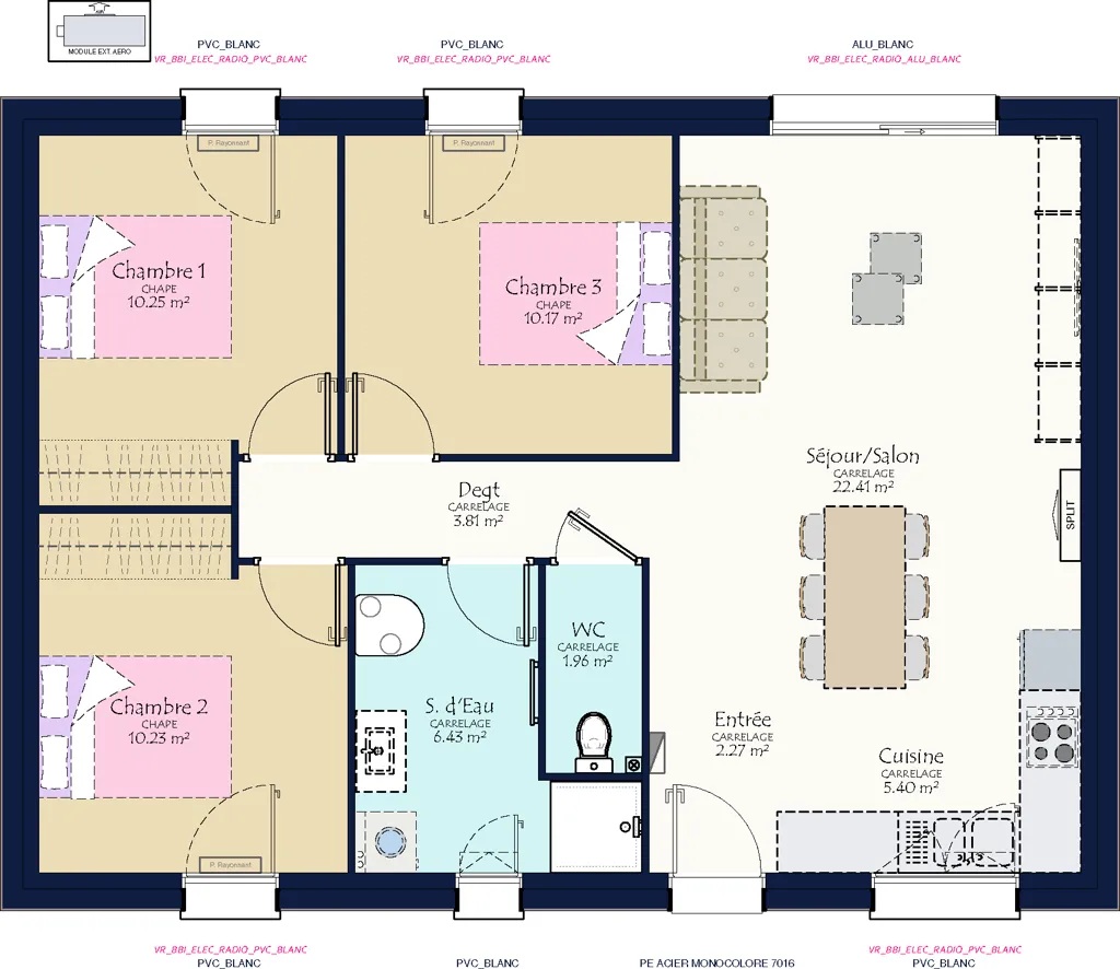 Plaan - New 3-Bedroom House in Beaufou