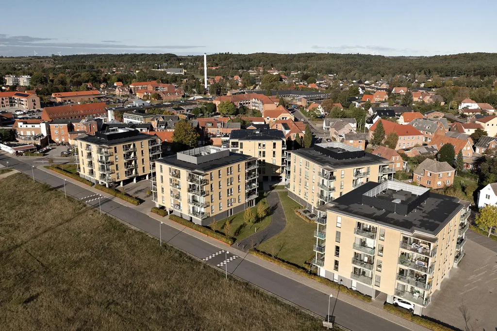 Aerial - 1-Bedroom Flat with Balcony in Bjerringbro