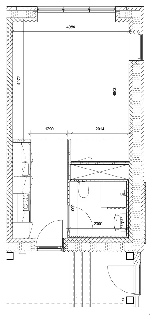 Plan - Studio Apartment with Harbour View in Odense C