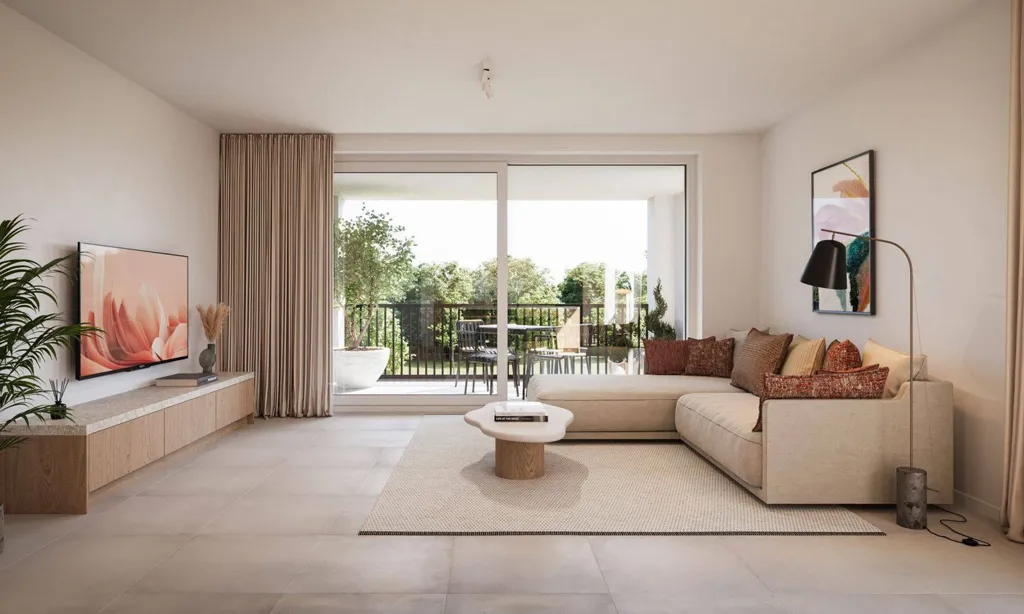 Séjour - Maison moderne avec garage intégré à Sijsele