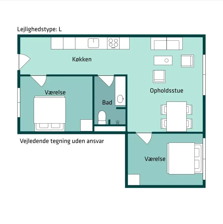 Plan - 3-Bedroom Apartment in Aarhus V