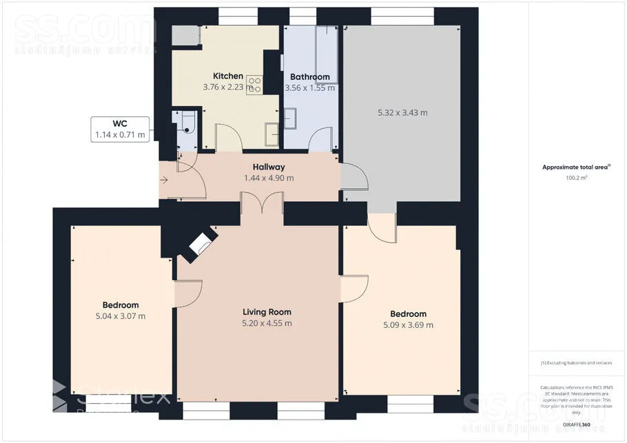 Appartement 4 pièces à Rīga