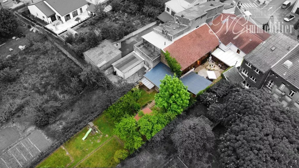 Vue aérienne - Maison Neufchef avec Piscine Intérieure