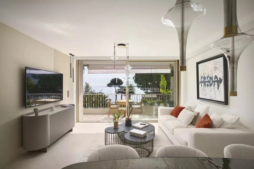 Séjour - Appartement avec Vue Mer et Terrasse à Cannes