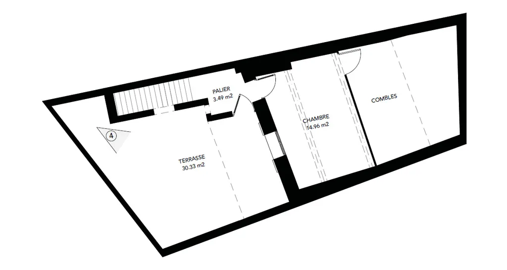 Planimetria - Duplex with Terrace in Rognes
